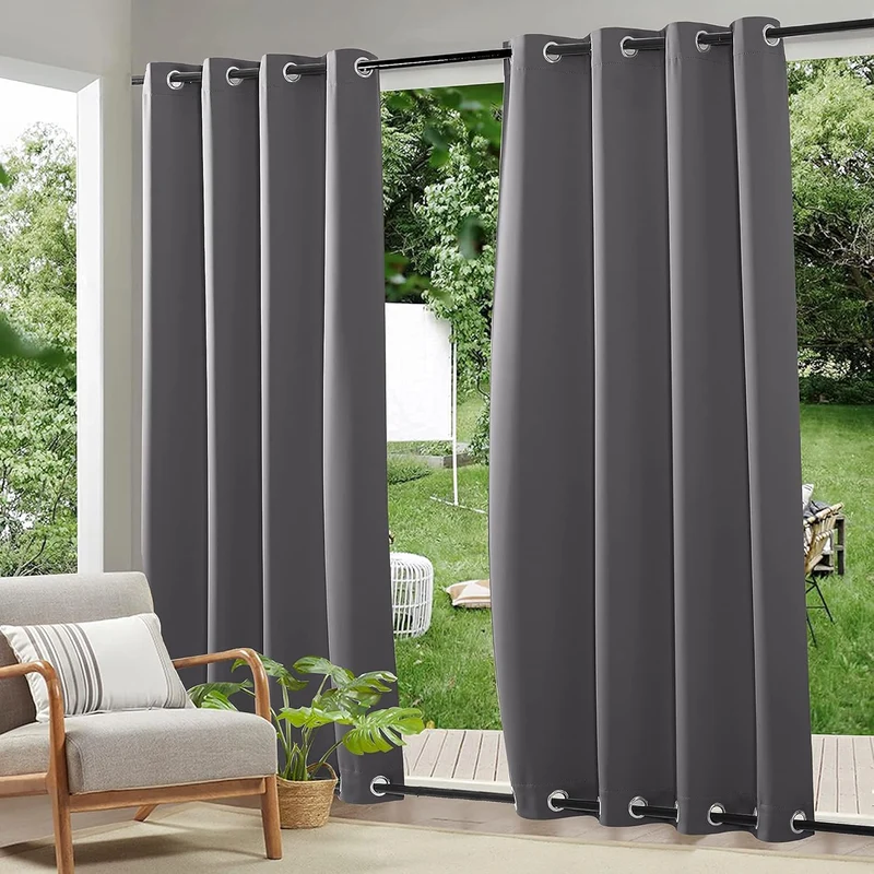 Windbestendige Buitengordijnen met Ringenbevestiging 1 Paneel voor Patio Terras Veranda | Sansoti