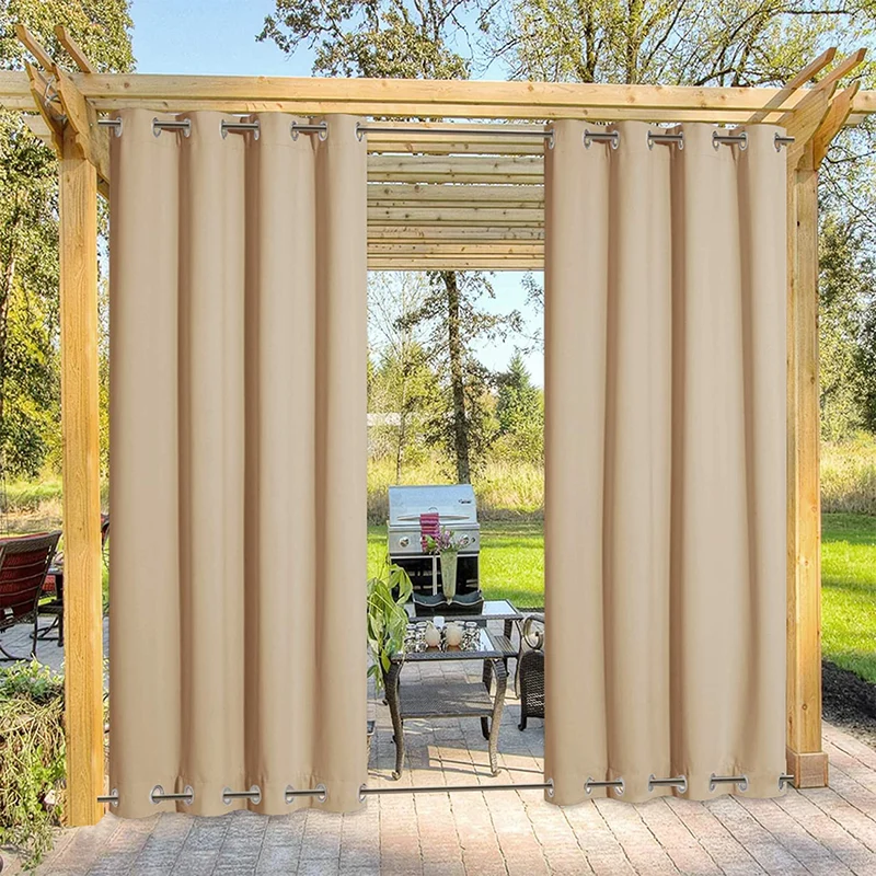 Windbestendige Buitengordijnen met Ringenbevestiging 1 Paneel voor Patio Terras Veranda | Sansoti