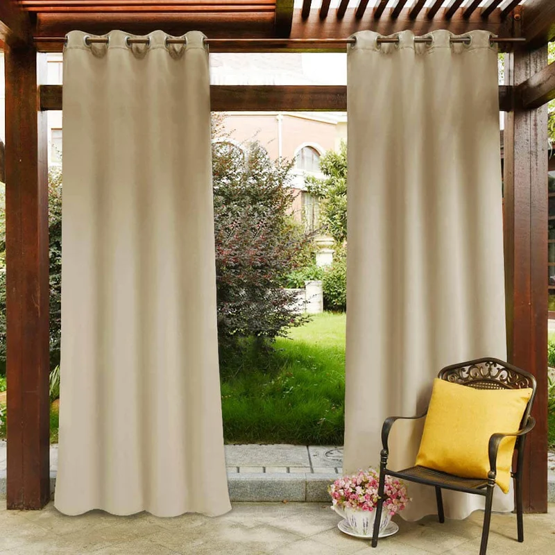 Waterdicht Outdoor Gordijn met Oogjes 1 Paneel – UV-Bescherming Terrasscherm Winddicht & Regenbestendig | Sansoti