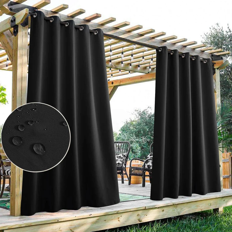 Waterdicht Outdoor Gordijn met Oogjes 1 Paneel – UV-Bescherming Terrasscherm Winddicht & Regenbestendig | Sansoti