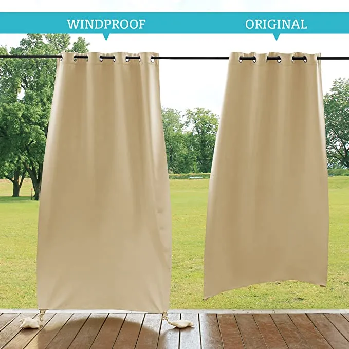 Waterdicht Outdoor Gordijn met Gewichtszakken – Blackout Privacy & UV-Bescherming voor Terras & Veranda | Sansoti