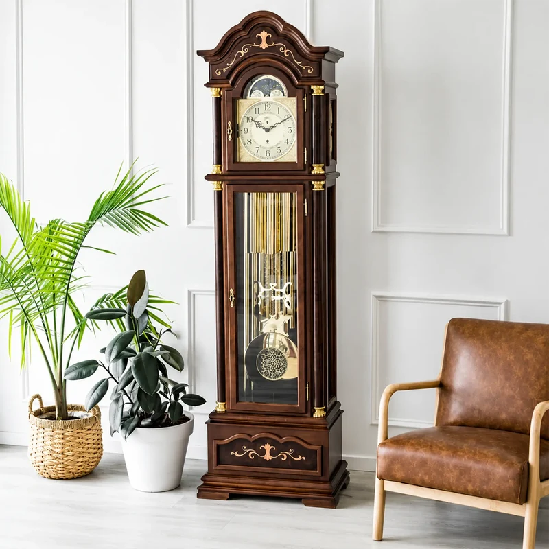 Hermle Standuhr 206x62x36 cm Holz • Triple Chime • Mondphase