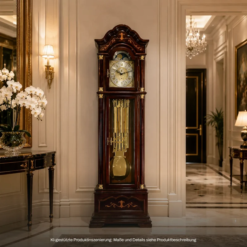Hermle Standuhr 206x62x36 cm Holz • Triple Chime • Mondphase