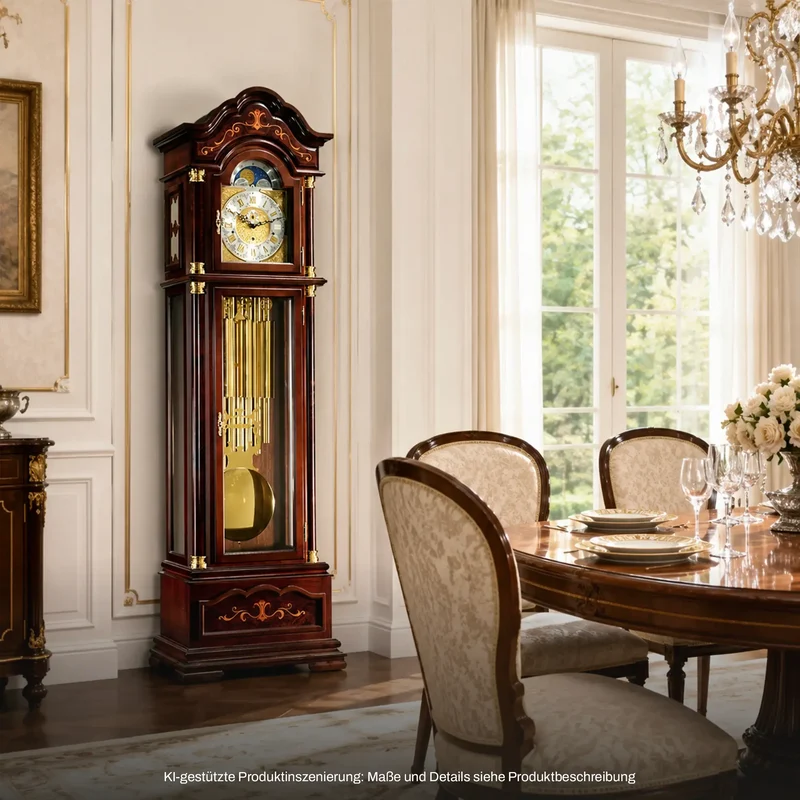 Hermle Standuhr 206x62x36 cm Holz • Triple Chime • Mondphase
