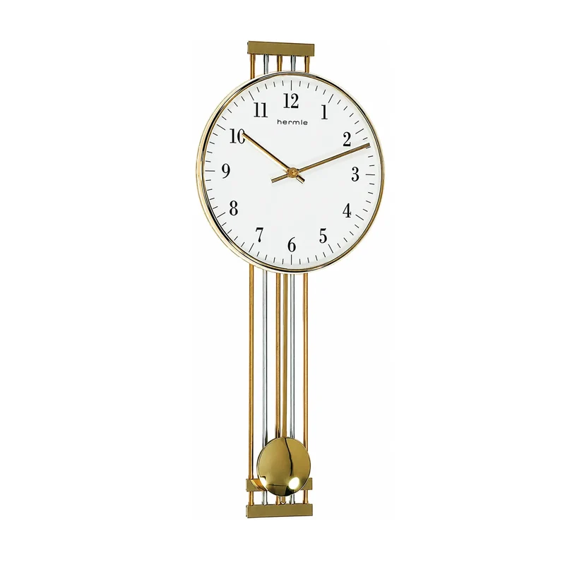 Hermle Wanduhr 58,42x25,4x7,62 cm Metall • Deutsches Qualitätsuhrwerk • Stilvolles Design