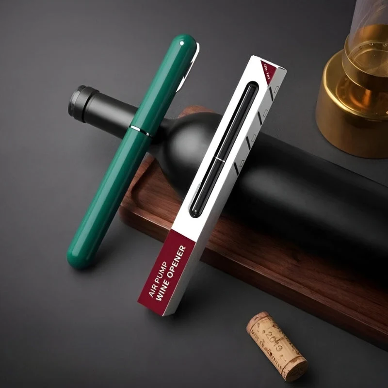 Wijnopener op Luchtdruk | Gemakkelijk Kurken Verwijderen | Elegant RVS Design | Wijnfles Opener Zonder Trekken | Compacte Kurkentrekker | Geen Kurkresten | Ergonomische Wijnaccessoire | Sansoti