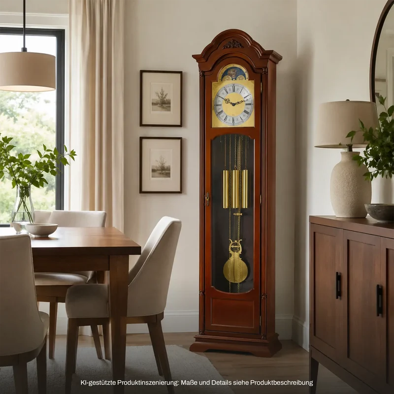 Hermle Standuhr 196x48,5x25 cm Holz • Westminster Glockenspiel • Mondphasenanzeige