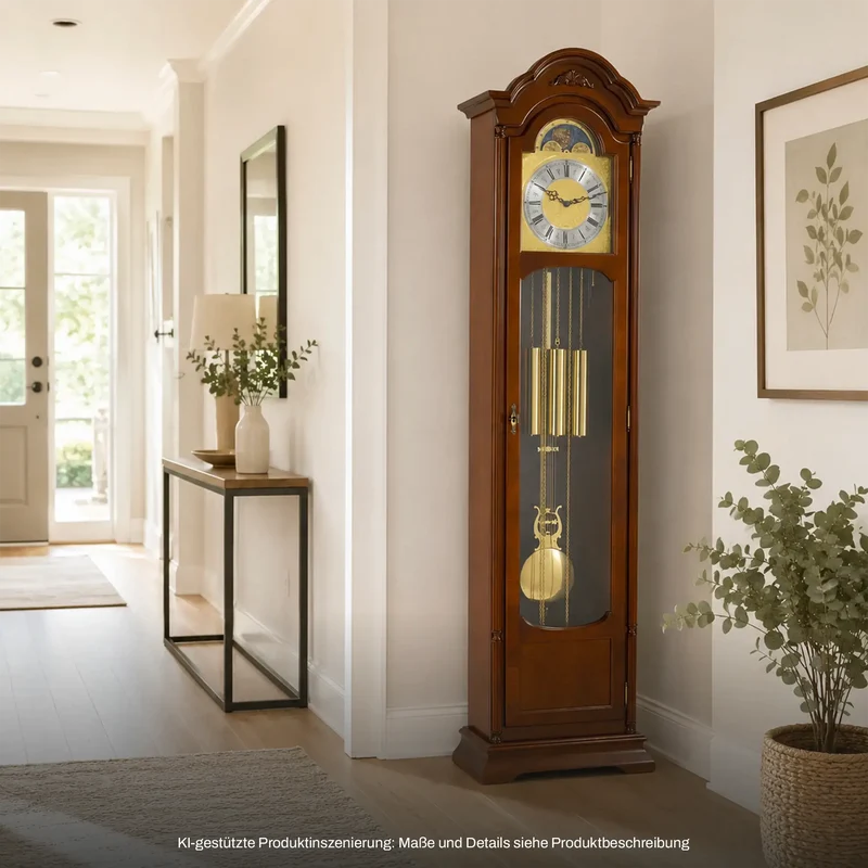Hermle Standuhr 196x48,5x25 cm Holz • Westminster Glockenspiel • Mondphasenanzeige
