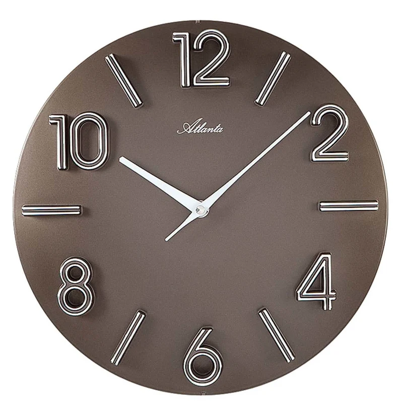 Atlanta Wanduhr 30 cm Ø Kunststoff • Leises Quarzwerk • Klares Design