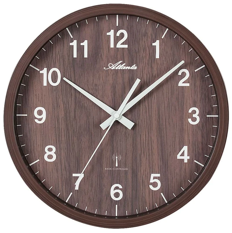 Atlanta Wanduhr 30,5 cm Ø Kunststoff • Funk • Geräuscharm