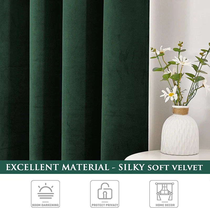 Luxe Fluwelen Verduisteringsgordijnen met Tunnel en Lussen - Set van 2 Panelen - Premium Velours Raamdecoratie voor Woonkamer en Slaapkamer | Sansoti