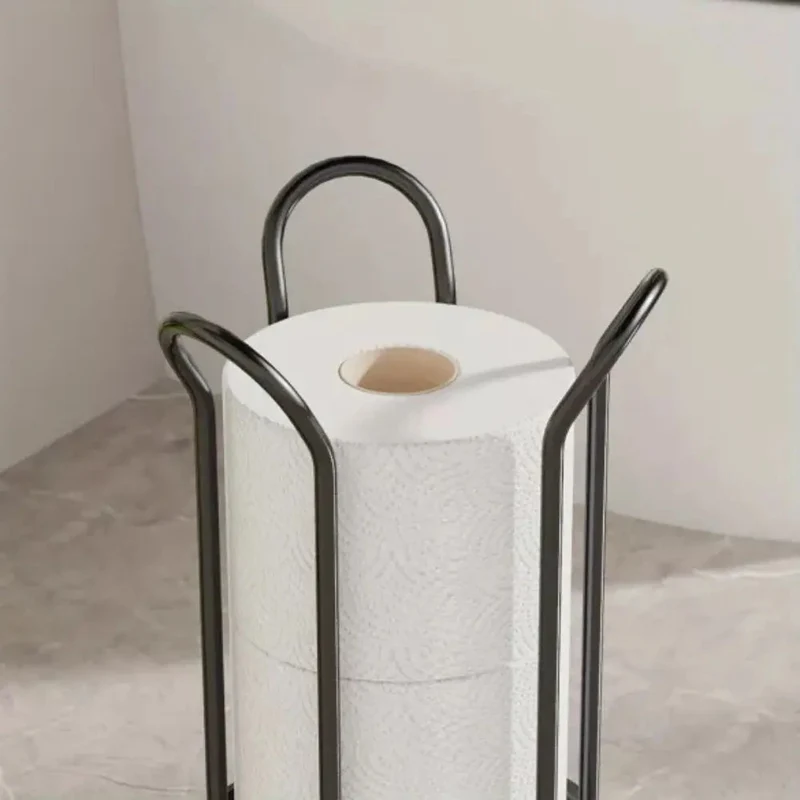 Staande Toiletrolhouder met Chroomafwerking voor Badkameropslag | Sansoti