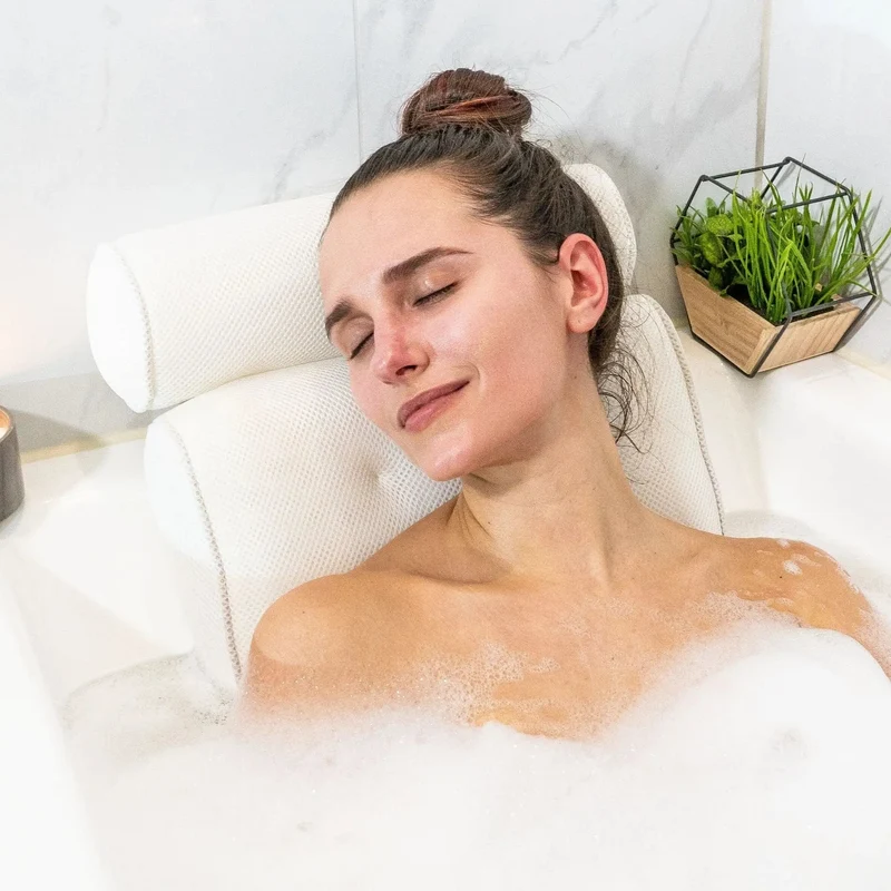 Badkussen met Antislip Zuignappen voor Ontspannen Bad | Sansoti