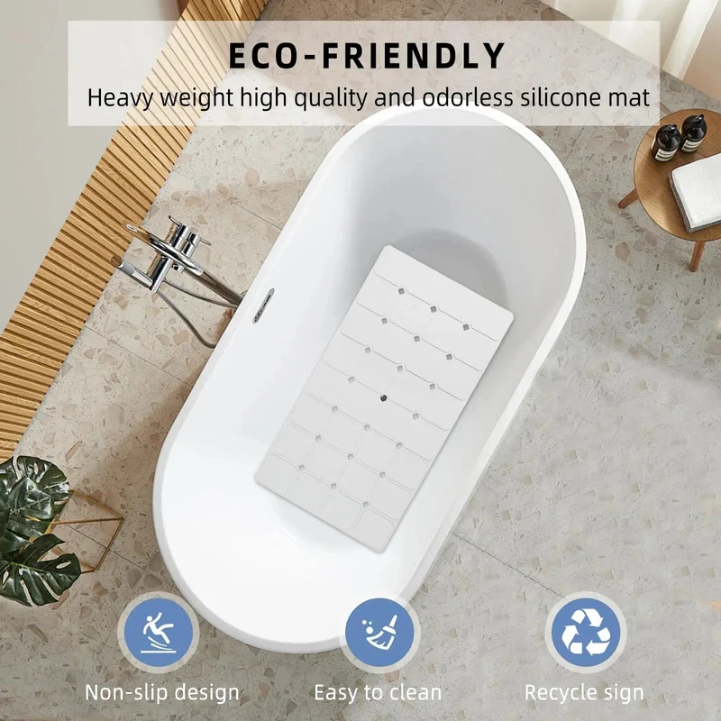 Opvouwbare Antislip Badmat met Zuignappen Siliconen Badkamermat Douche en Bad | Sansoti