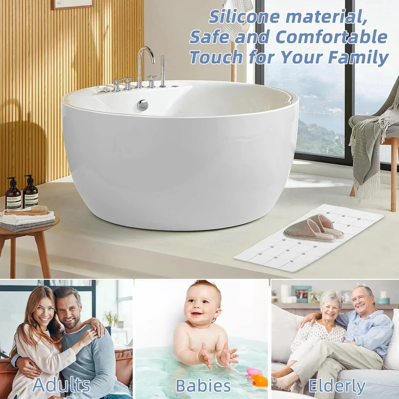 Opvouwbare Antislip Badmat met Zuignappen Siliconen Badkamermat Douche en Bad | Sansoti