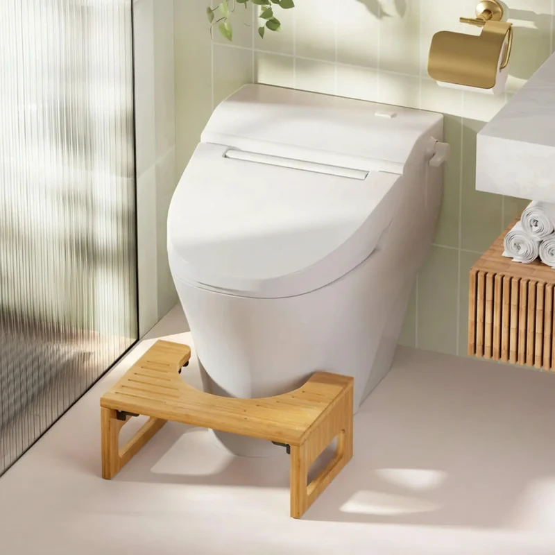 Inklapbare Bamboe Toiletsteun met Antislip Voetjes 41×27×18cm voor Stabiele Houding en Comfort | Sansoti