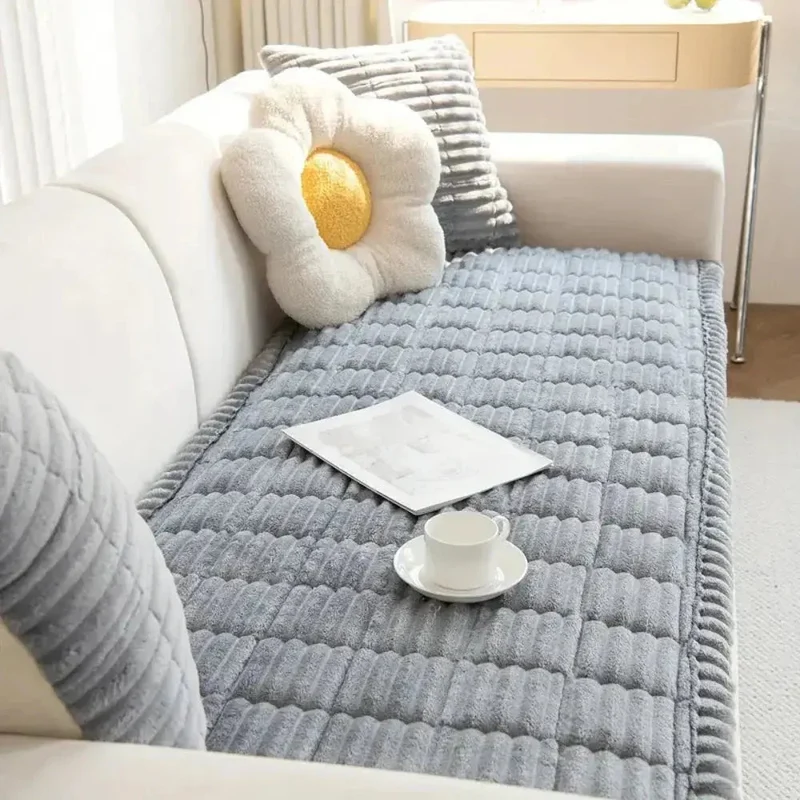 Elastische Jacquard Bankhoes met Ruches – Stretchfabric voor 3-Zits Bank en Fauteuil | Sansoti