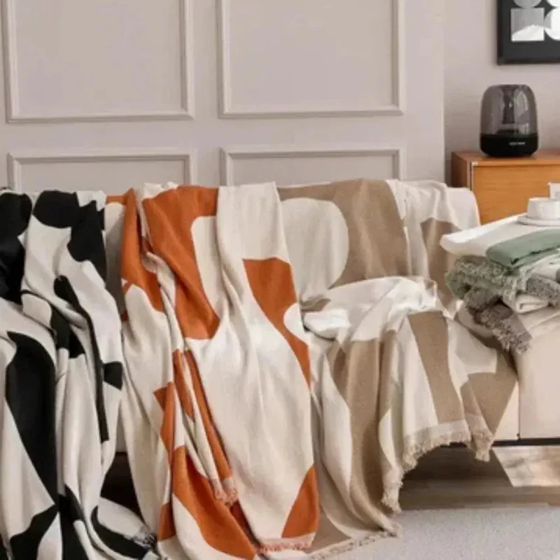 Zachte Chenille Plaid Bankdeken – Geruit Patroon – Lichtgewicht Deken voor Sofa en Slaapkamer | Sansoti