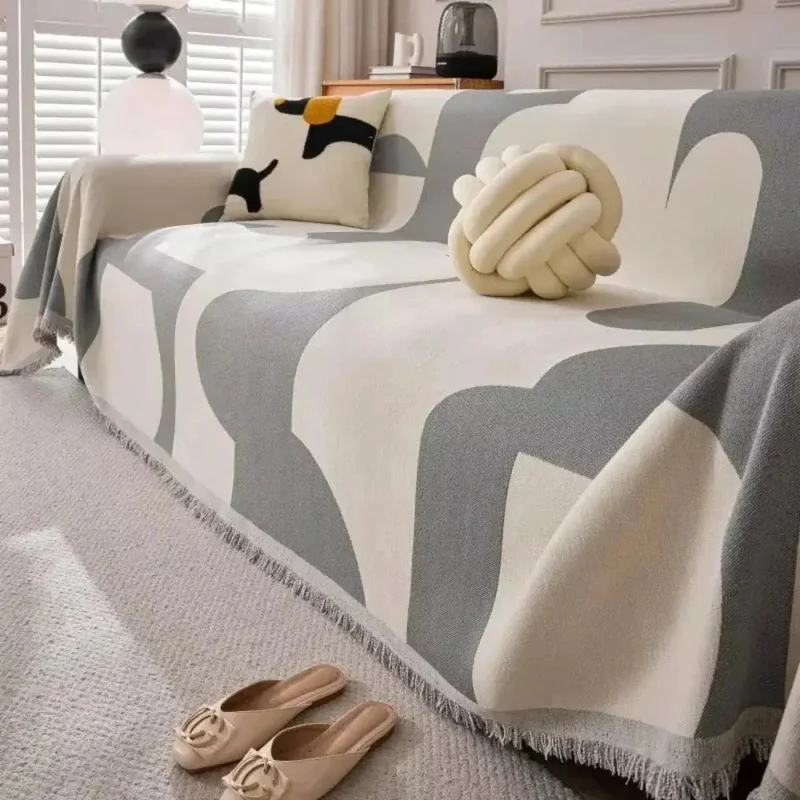 Zachte Chenille Plaid Bankdeken – Geruit Patroon – Lichtgewicht Deken voor Sofa en Slaapkamer | Sansoti