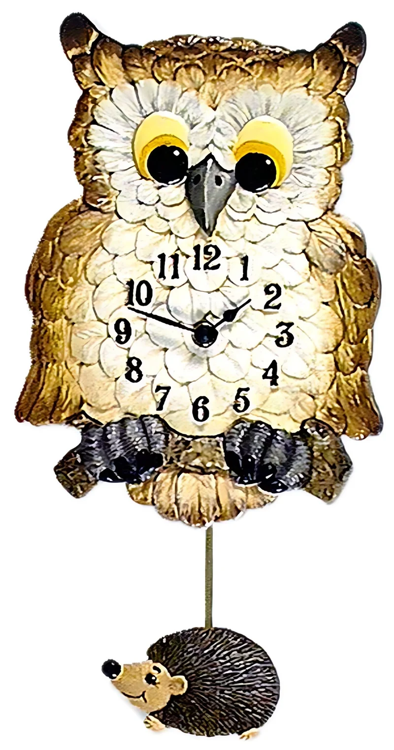 Terrastudio Wanduhr 27x19 cm Keramik • Detailreiches Design • Charmantes Eulenmotiv