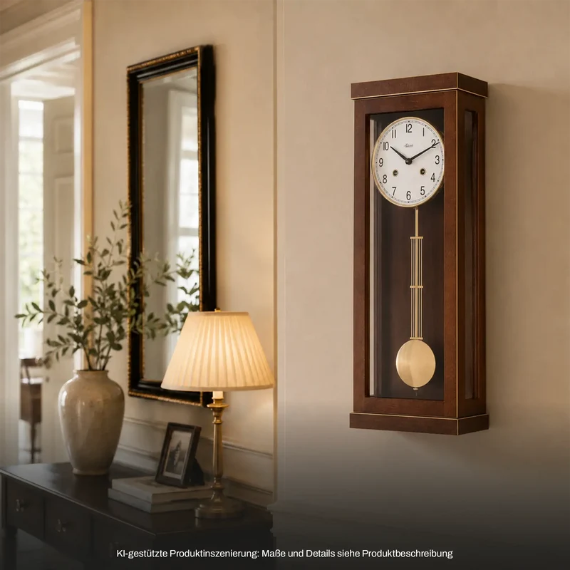 Hermle Wanduhr 57x22,5x13 cm Holz • 14-Tage-Uhrwerk • Massivholzgehäuse