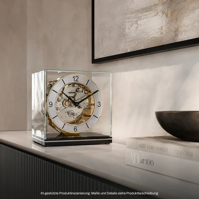 Hermle Tischuhr 17x17x18,5 cm Holz • Elegantes Design • Westminster Melodie