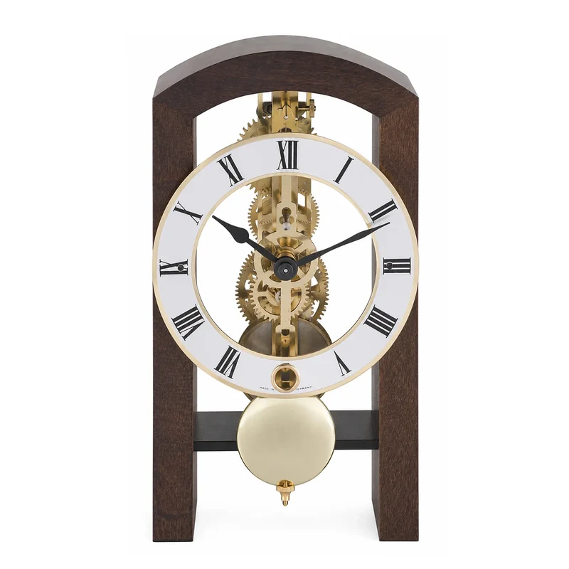 Hermle Tischuhr 18x9x11 cm Holz • Mechanisches Skelettwerk • Elegantes Design