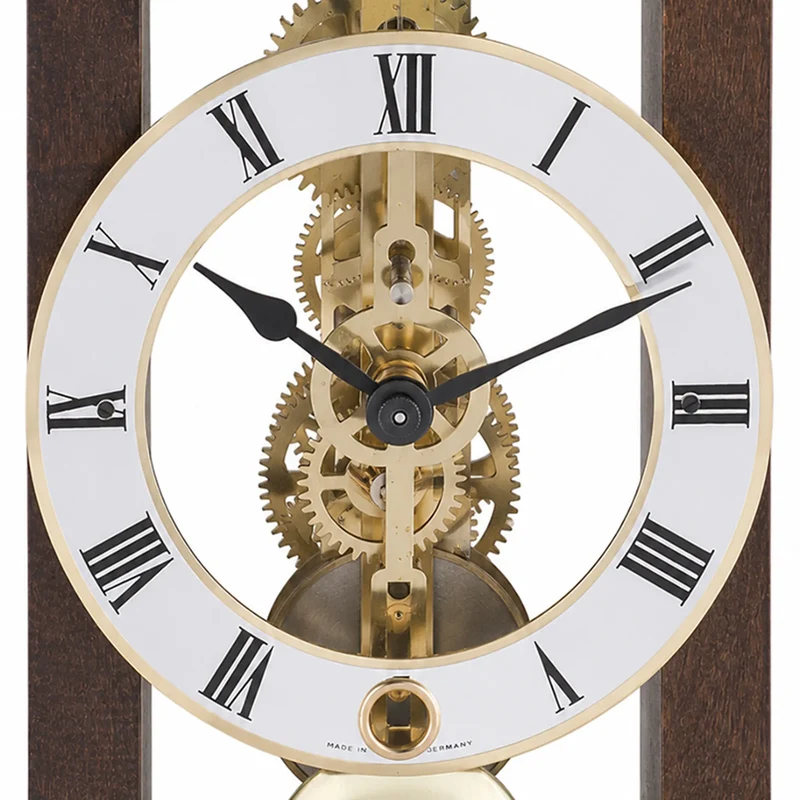 Hermle Tischuhr 18x9x11 cm Holz • Mechanisches Skelettwerk • Elegantes Design