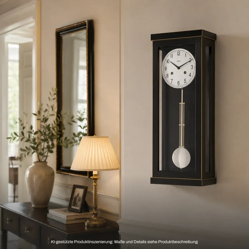 Hermle Wanduhr 57x22,5x13 cm Holz • 14-Tage-Werk • Halbstundenschlag
