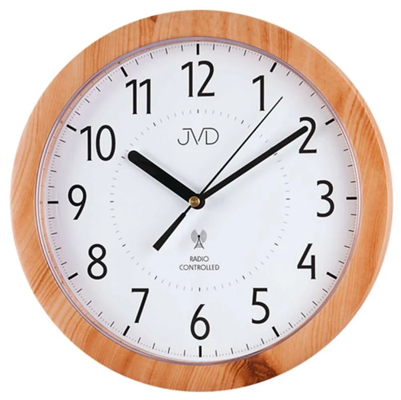 JVD Wanduhr 25 cm Ø Kunststoff • Funkgesteuert • Zeitloses Design