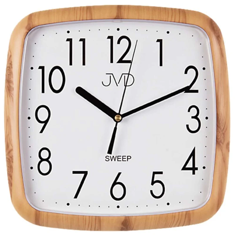 JVD Wanduhr 25x25x3,5 cm Kunststoff • Geräuschloses Quarzwerk • Arabische Ziffern