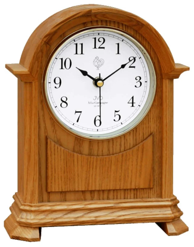 JVD Tischuhr 27x21x8,5 cm Holz • Westminster Melodie • Automatische Nachtabschaltung