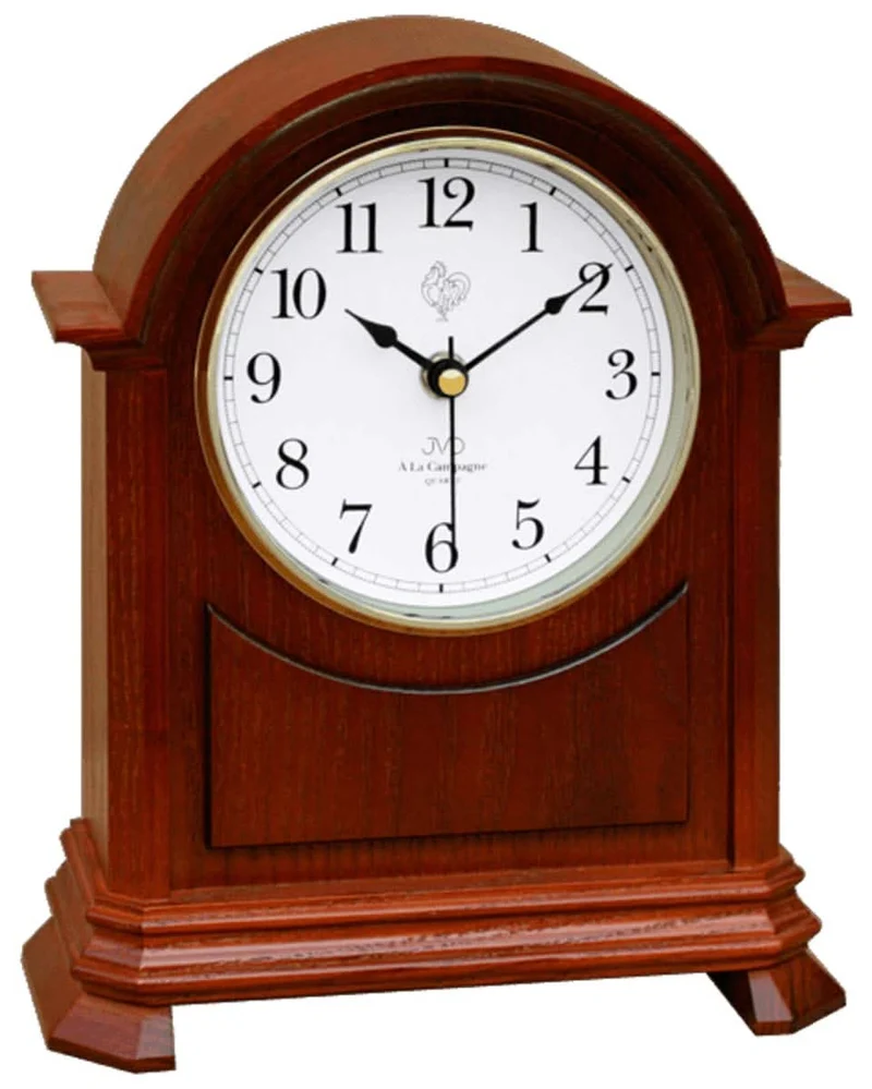JVD Tischuhr 27x21x8,5 cm Holz • Westminster Melodie • Automatische Nachtabschaltung