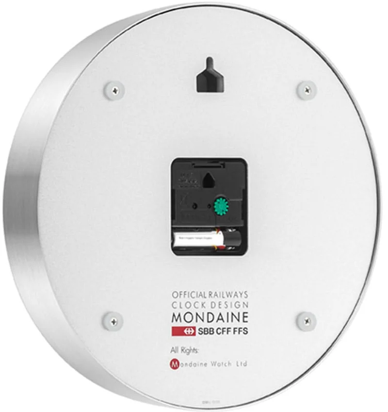 Mondaine Wanduhr 25 cm Ø Aluminium • WLAN-Konnektivität • Stop2go Funktion