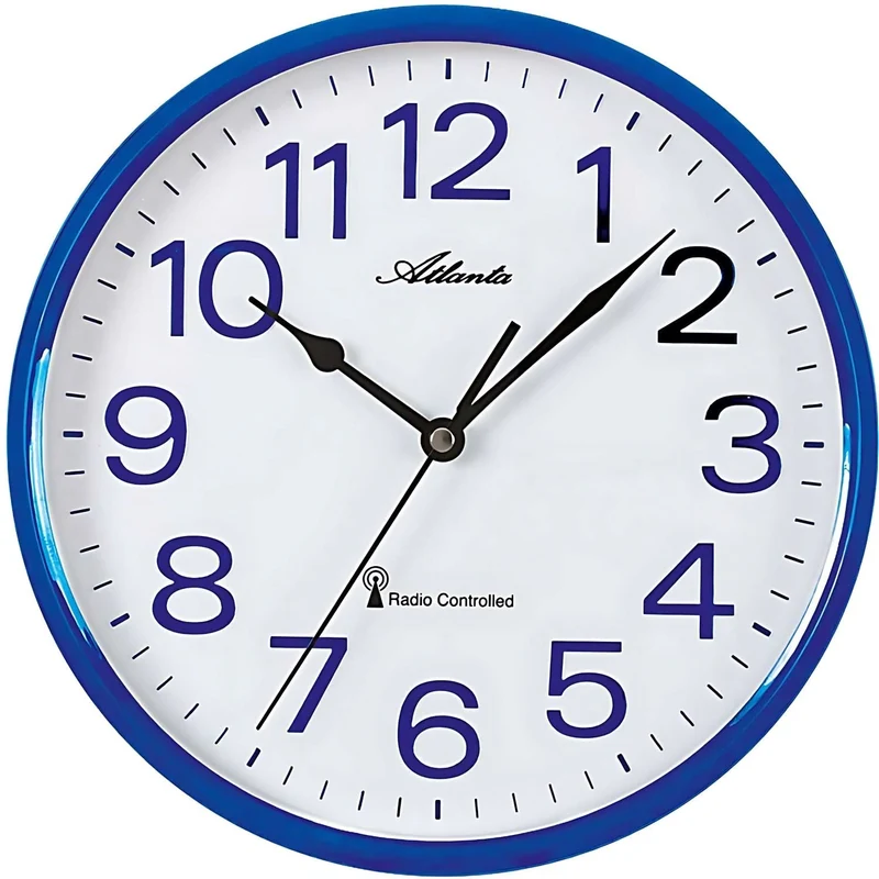 Atlanta Wanduhr 25,5x25,5x5,3 cm Kunststoff • Funkgesteuert • Modernes Design