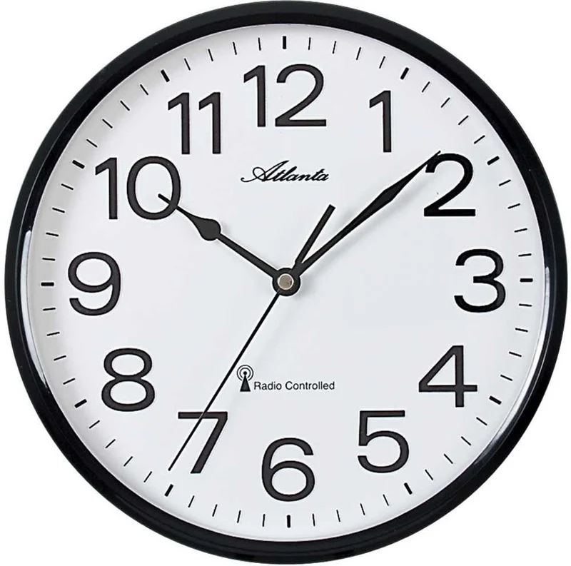 Atlanta Wanduhr 25,5x25,5x5,3 cm Kunststoff • Funkgesteuert • Modernes Design
