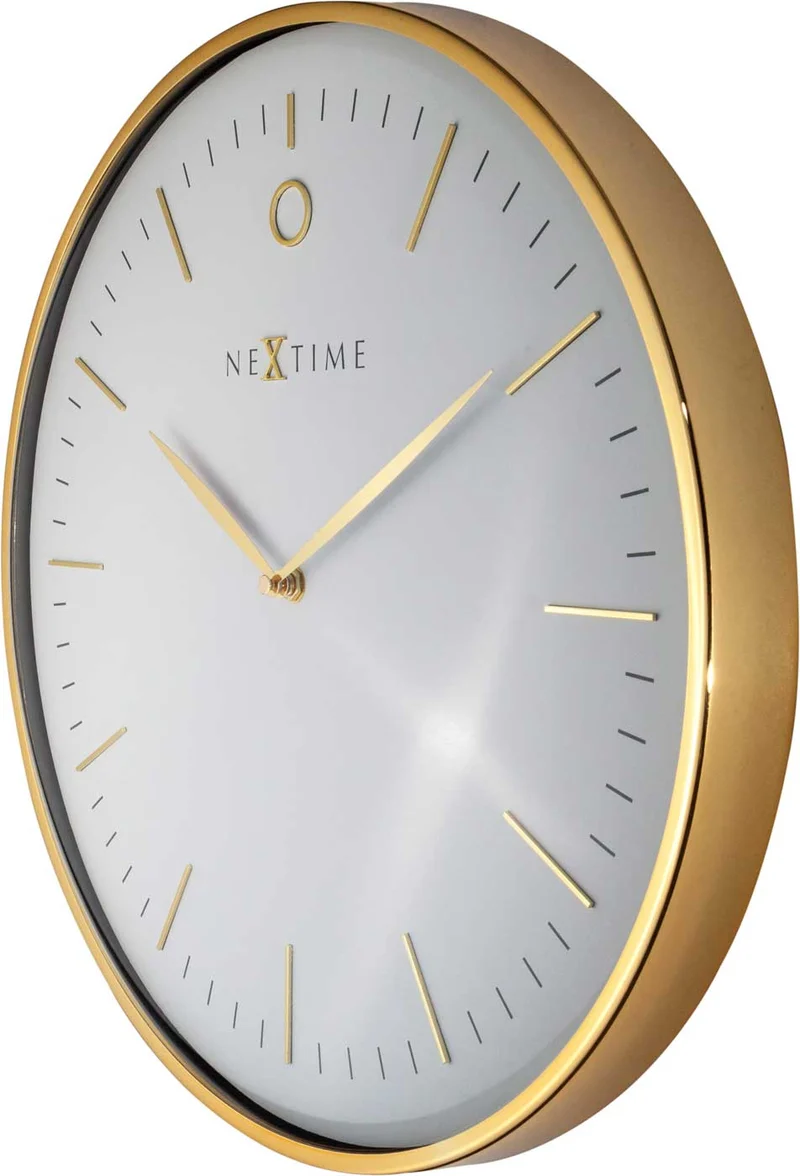 Nextime Wanduhr 40 cm Ø Metall • Elegantes Design • Lautloses Quarzwerk