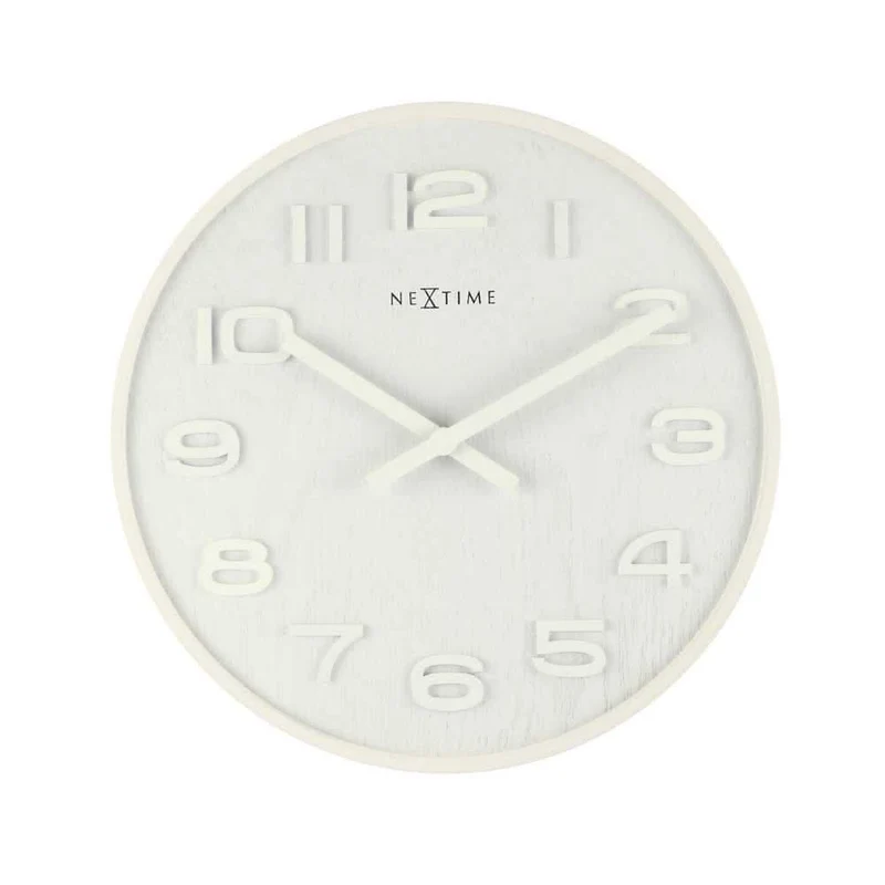 Nextime Wanduhr 35 cm Ø Holz • Modernes Design • Nachhaltiges Holz