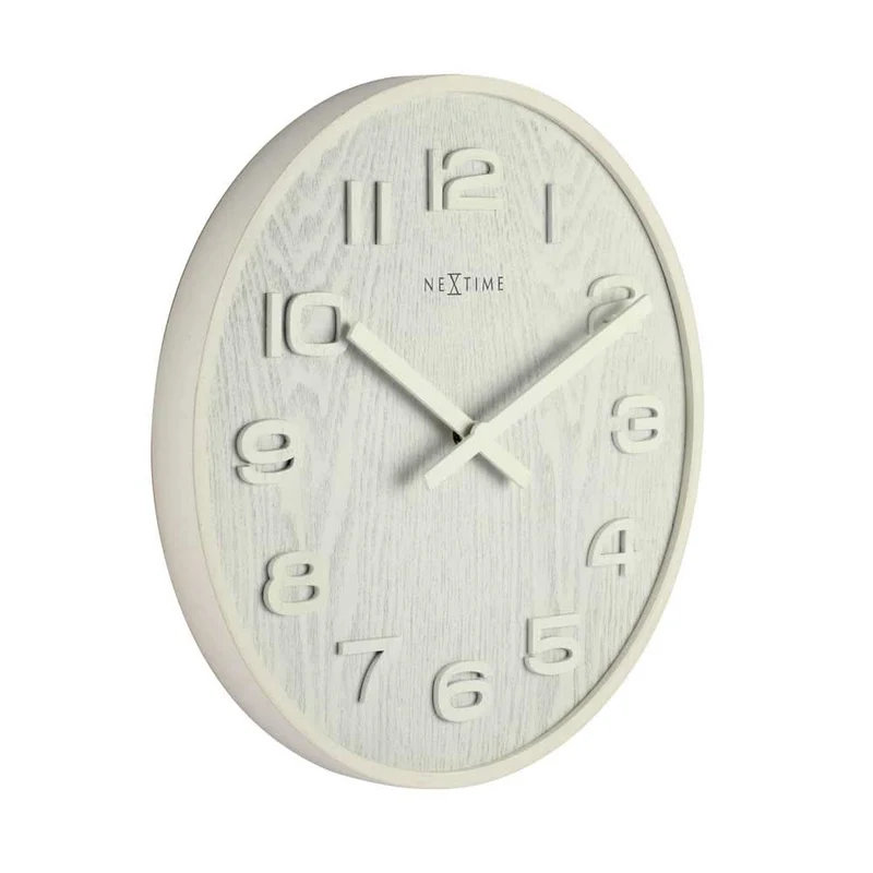 Nextime Wanduhr 35 cm Ø Holz • Modernes Design • Nachhaltiges Holz