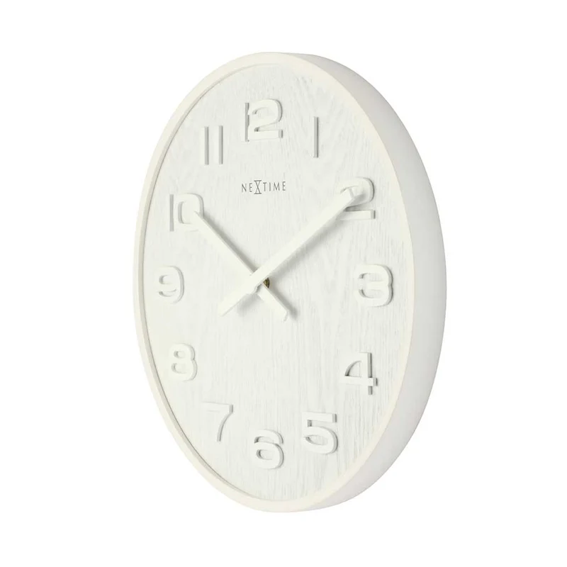 Nextime Wanduhr 35 cm Ø Holz • Modernes Design • Nachhaltiges Holz