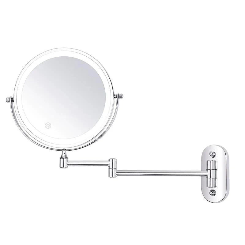 Wandmontage Make-up Spiegel met Vergroting en LED Verlichting | Verstelbaar | Oplaadbaar | Chroom | Sansoti