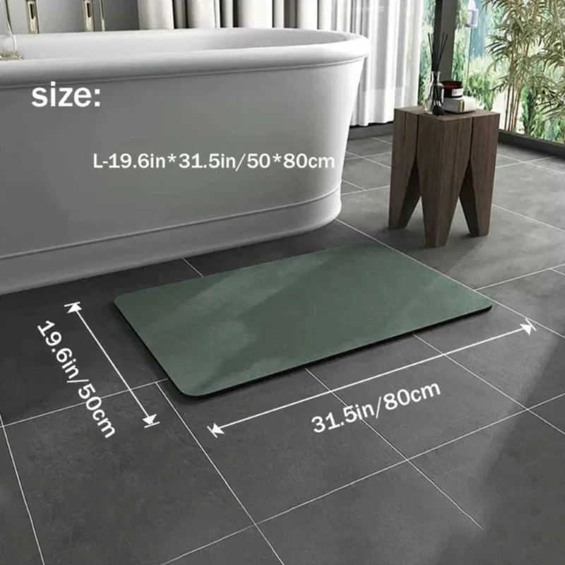 Diatomeeënaarde Badmat – Sneldrogend & Antislip – Zachte Natuurlijke Vochtabsorptie voor Douche en Bad | Sansoti