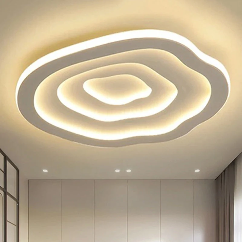 Moderne Ronde LED Plafondlamp met Golvend Reliëf – Scandinavische Sfeerverlichting voor Slaapkamer en Hal | Sansoti