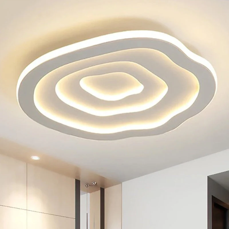 Moderne Ronde LED Plafondlamp met Golvend Reliëf – Scandinavische Sfeerverlichting voor Slaapkamer en Hal | Sansoti