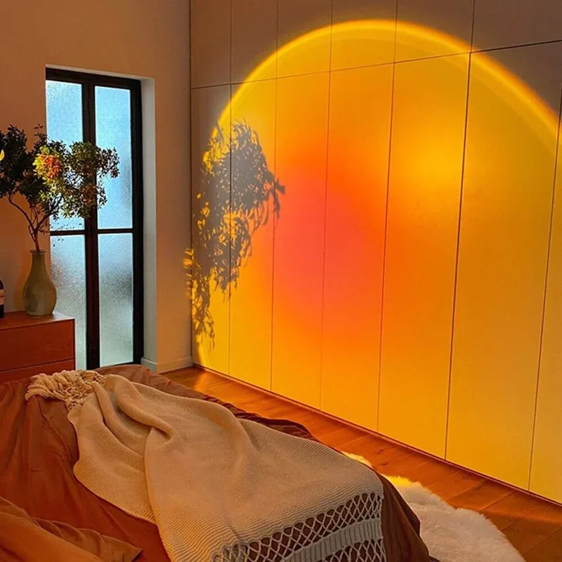 LED Sunset Lamp met 16 Kleurmodi en 360° Draaibare Kop voor Sfeerverlichting | Sansoti
