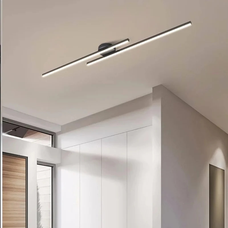 Langwerpige LED Plafondlamp Aluminium Dimbaar Modern 60cm 90cm 120cm Zwart Wit Goud | Sansoti