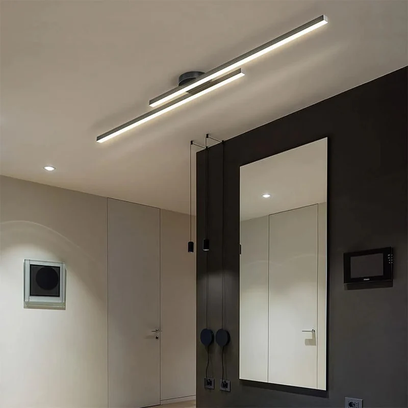 Langwerpige LED Plafondlamp Aluminium Dimbaar Modern 60cm 90cm 120cm Zwart Wit Goud | Sansoti
