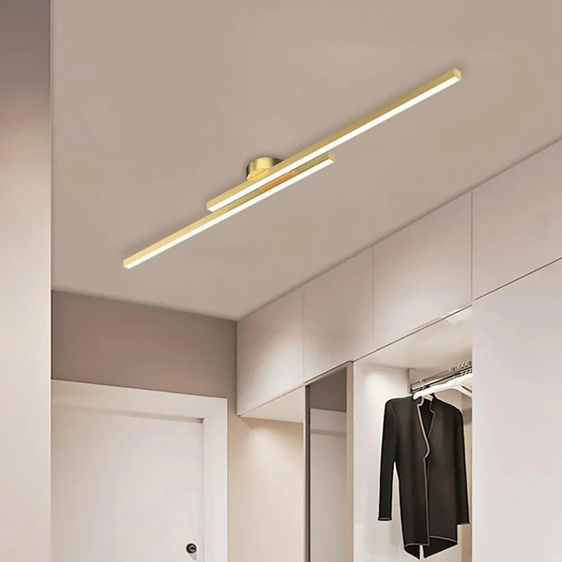Langwerpige LED Plafondlamp Aluminium Dimbaar Modern 60cm 90cm 120cm Zwart Wit Goud | Sansoti