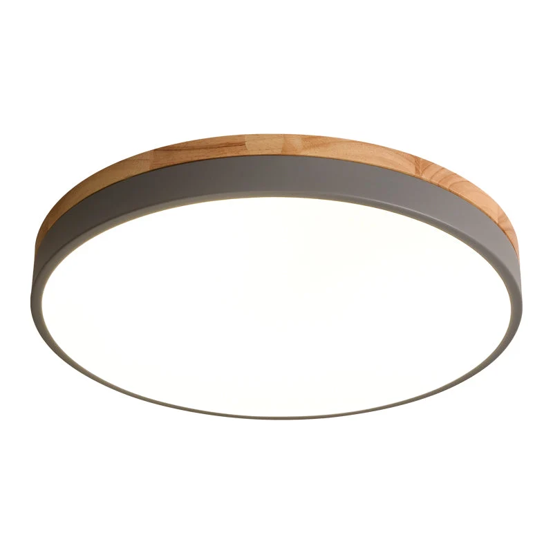 Plafondlamp Hout Rond LED met Acryl – Dimbaar Warm Licht Scandinavisch Design Woonkamer Slaapkamer 30cm 40cm 50cm 60cm | Sansoti