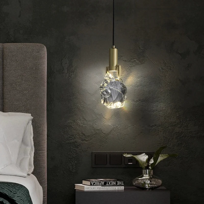Kristallen Hanglamp met Verstelbare Kabel | Goudkleurige Verlichting voor Woonkamer en Eetkamer | Moderne Decoratieve Lamp | Sansoti
